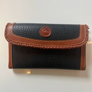Dooney & Bourke Pebbled Blue and Brown Textured Wallet